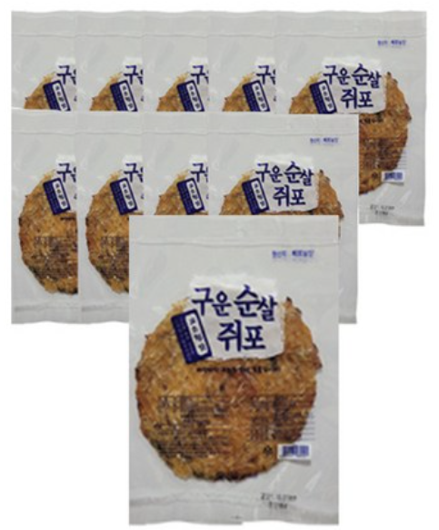 구운 순살 쥐포, 36g, 10개
