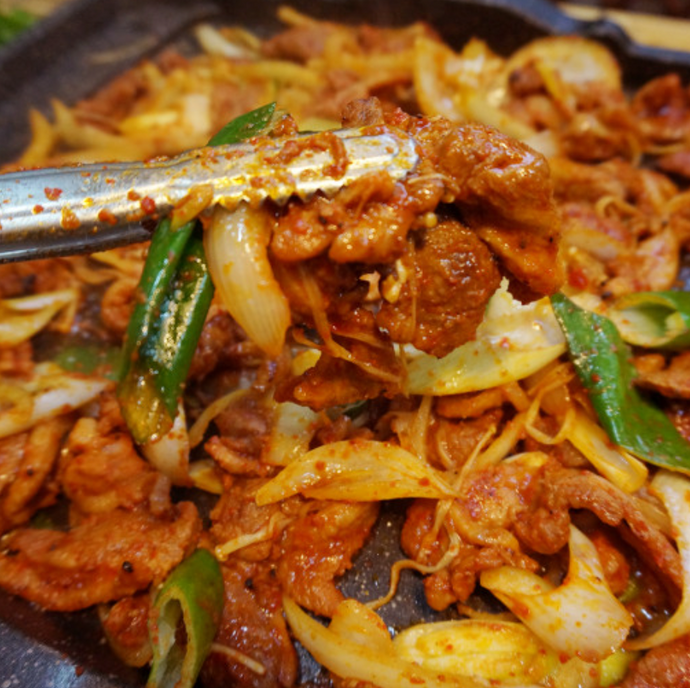 연탄불 초벌 오리주물럭