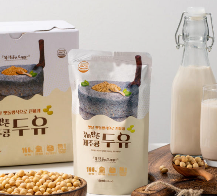 [멧돌방식]NON-GMO 100% 무첨가 제주콩두유 190ml X 30팩 (담백한맛) 무가당 임산부